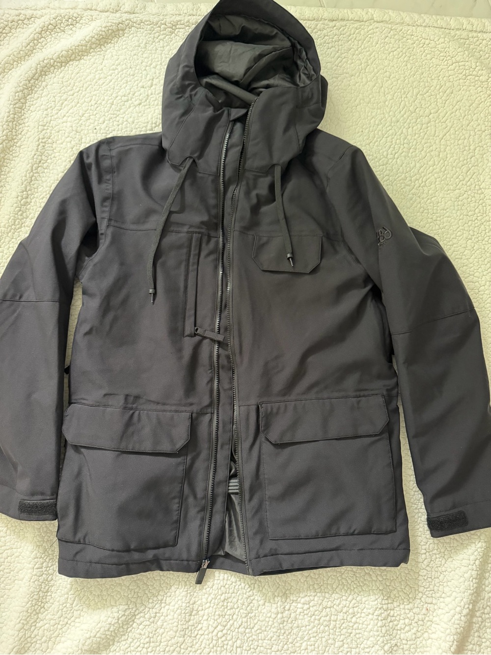 686 Men's Black Hooded Windbreaker Parka
